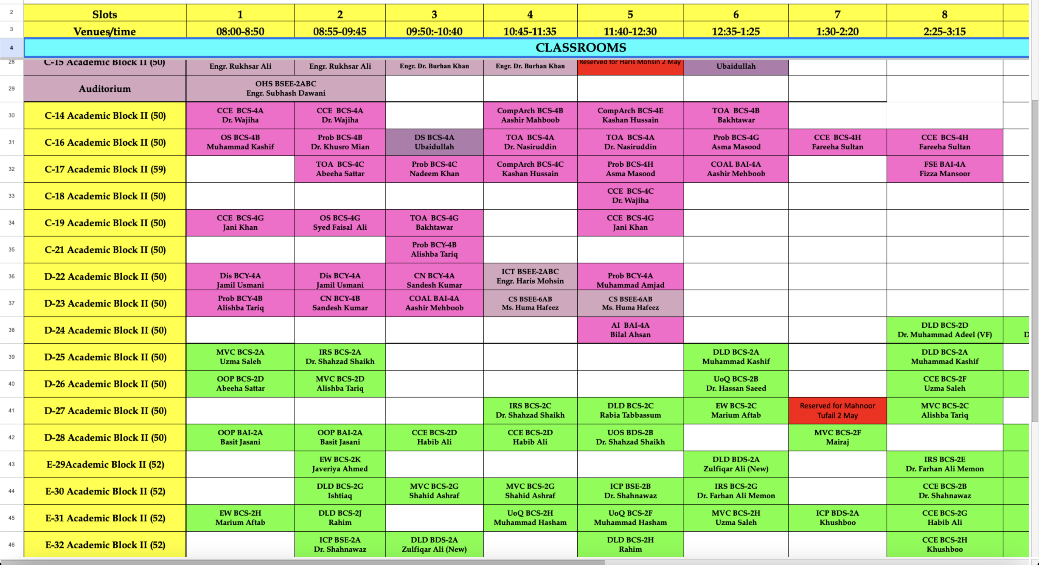 An image of the spreadsheets